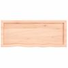 Vidaxl Tablero De Mesa Madera Maciza Roble Sin Tratar 100x40x(2-4) Cm Marrón