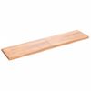 Vidaxl Tablero Mesa Madera Tratada Borde Natural Marrón 200x50x(2-6)cm