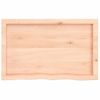 Vidaxl Tablero De Mesa Madera Maciza Roble Sin Tratar 80x50x(2-6) Cm Marrón