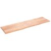 Vidaxl Tablero Mesa Madera Roble Tratada Marrón Claro 220x60x(2-4) Cm