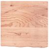 Vidaxl Tablero Mesa Madera Roble Tratada Marrón Claro 60x60x(2-6) Cm