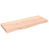 Vidaxl Tablero De Mesa Madera Maciza Roble Sin Tratar 100x40x(2-6) Cm Marrón