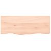 Vidaxl Tablero De Mesa Madera Maciza Roble Sin Tratar 100x40x(2-6) Cm Marrón