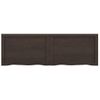 Vidaxl Tablero Mesa Madera Roble Tratada Marrón Oscuro 120x40x(2-4) Cm