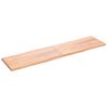 Vidaxl Tablero Mesa Madera Tratada Borde Natural Marrón 200x50x(2-4)cm