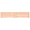 Vidaxl Tablero De Mesa Madera Maciza Roble Sin Tratar 200x40x(2-4) Cm Marrón