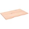 Vidaxl Tablero De Mesa Madera Maciza De Roble Sin Tratar 80x50x2 Cm Marrón