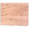 Vidaxl Tablero Mesa Madera Roble Tratada Marrón Claro 60x50x(2-6) Cm