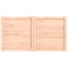 Vidaxl Tablero De Mesa Madera Maciza Borde Natural 120x60x(2-4) Cm Marrón