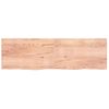 Vidaxl Tablero Mesa Madera Roble Tratada Marrón Claro 200x60x(2-4) Cm