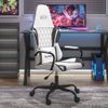 Vidaxl Silla Gaming Cuero Sintético Blanco Y Negro