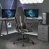 Vidaxl Silla Gaming Con Masaje Cuero Sintético Gris Y Negro