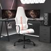 Vidaxl Silla Gaming Cuero Sintético Blanco Y Rosa