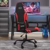 Vidaxl Silla Gaming De Masaje Cuero Sintético Negro Y Rojo