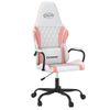 Vidaxl Silla Gaming De Masaje Cuero Sintético Blanco Y Rosa