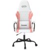 Vidaxl Silla Gaming De Masaje Cuero Sintético Blanco Y Rosa