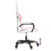 Vidaxl Silla Gaming De Masaje Cuero Sintético Blanco Y Rosa