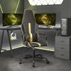 Vidaxl Silla Gaming Con Masaje Cuero Sintético Dorado Y Negro