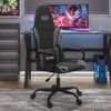 Vidaxl Silla Gaming De Masaje Cuero Sintético Negro Y Gris