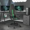 Vidaxl Silla Gaming Con Masaje Cuero Sintético Verde Y Negro