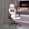 Vidaxl Silla Gaming De Masaje Cuero Sintético Blanco Y Rosa