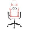 Vidaxl Silla Gaming De Masaje Cuero Sintético Blanco Y Rosa