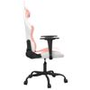 Vidaxl Silla Gaming De Masaje Cuero Sintético Blanco Y Rosa