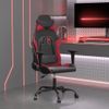 Vidaxl Silla Gaming De Masaje Cuero Sintético Negro Y Rojo Vino Tinto