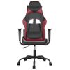 Vidaxl Silla Gaming De Masaje Cuero Sintético Negro Y Rojo Vino Tinto