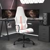 Vidaxl Silla Gaming Con Masaje Cuero Sintético Rosa Y Blanco