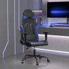 Vidaxl Silla Gaming De Masaje Cuero Sintético Negro Y Azul