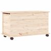 Vidaxl Baúl De Almacenaje Con Ruedas Alta Madera Maciza 73x39,5x44 Cm Marrón