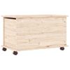 Vidaxl Baúl De Almacenaje Con Ruedas Alta Madera Maciza 73x39,5x44 Cm Marrón