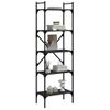 Vidaxl Librería De 5 Estantes Madera De Ingeniería Negro 56x31,5x174cm