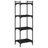 Vidaxl Librería De 4 Estantes Madera De Ingeniería Negro 40x30x120 Cm