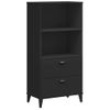 Vidaxl Librería Viken Madera Maciza De Pino Negro 60x35x123 Cm