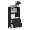 Vidaxl Librería Viken Madera Maciza De Pino Negro 60x35x123 Cm