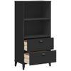 Vidaxl Librería Viken Madera Maciza De Pino Negro 60x35x123 Cm