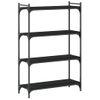 Vidaxl Librería De 4 Estantes Madera De Ingeniería Negro 80x30x120 Cm