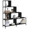 Librería Con 4 Peldaños Madera Ingeniería Negro 139x33,5x149 Cm