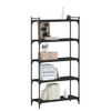 Vidaxl Librería De 5 Estantes Madera De Ingeniería Negro 80x30x154 Cm