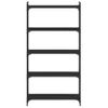 Vidaxl Librería De 5 Estantes Madera De Ingeniería Negro 80x30x154 Cm