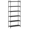 Vidaxl Librería De 6 Estantes Madera De Ingeniería Negro 80x30x188 Cm