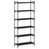 Vidaxl Librería De 6 Estantes Madera De Ingeniería Negro 80x30x188 Cm