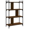 Vidaxl Librería 4 Estantes Madera Ingeniería Marrón Roble 76x32x123 Cm