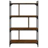 Vidaxl Librería 4 Estantes Madera Ingeniería Marrón Roble 76x32x123 Cm