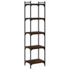 Vidaxl Librería 5 Estantes Madera Ingeniería Roble Marrón 40x30x154 Cm