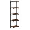 Vidaxl Librería 5 Estantes Madera Ingeniería Roble Marrón 40x30x154 Cm