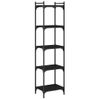 Vidaxl Librería De 5 Estantes Madera De Ingeniería Negro 40x30x154 Cm