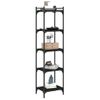 Vidaxl Librería De 5 Estantes Madera De Ingeniería Negro 40x30x154 Cm